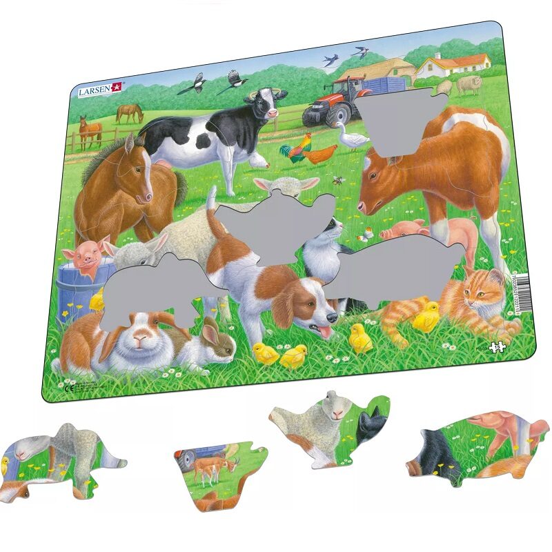 Taluloomadega realistlik pusle lastele