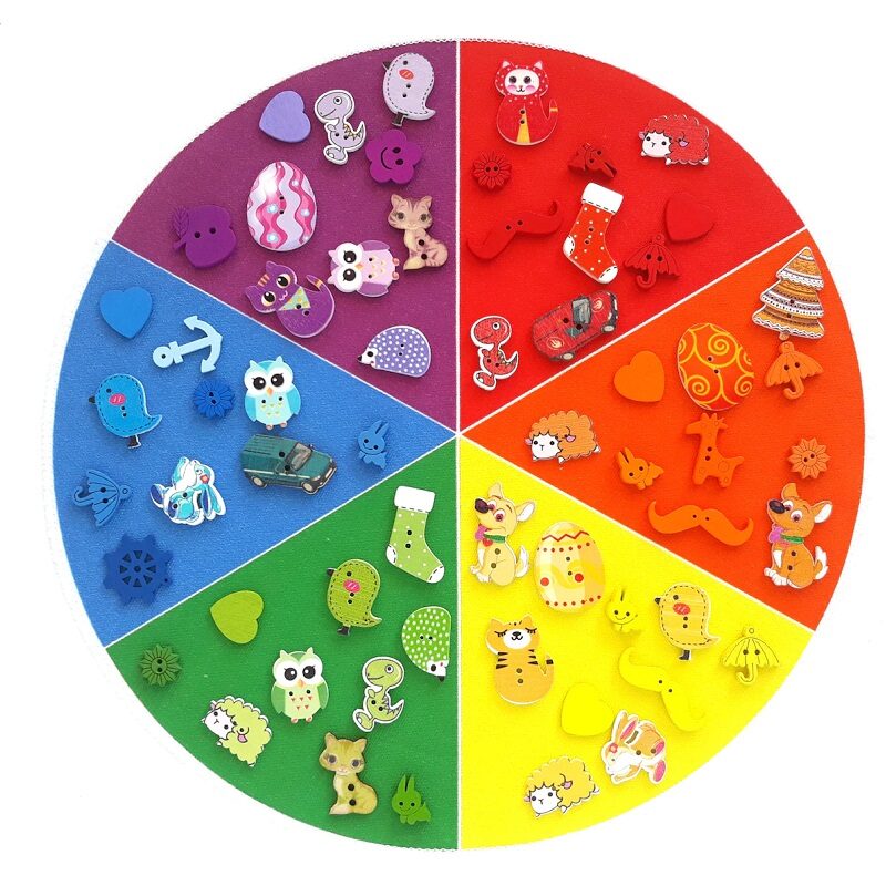 Montessori värviratas 6 värvi