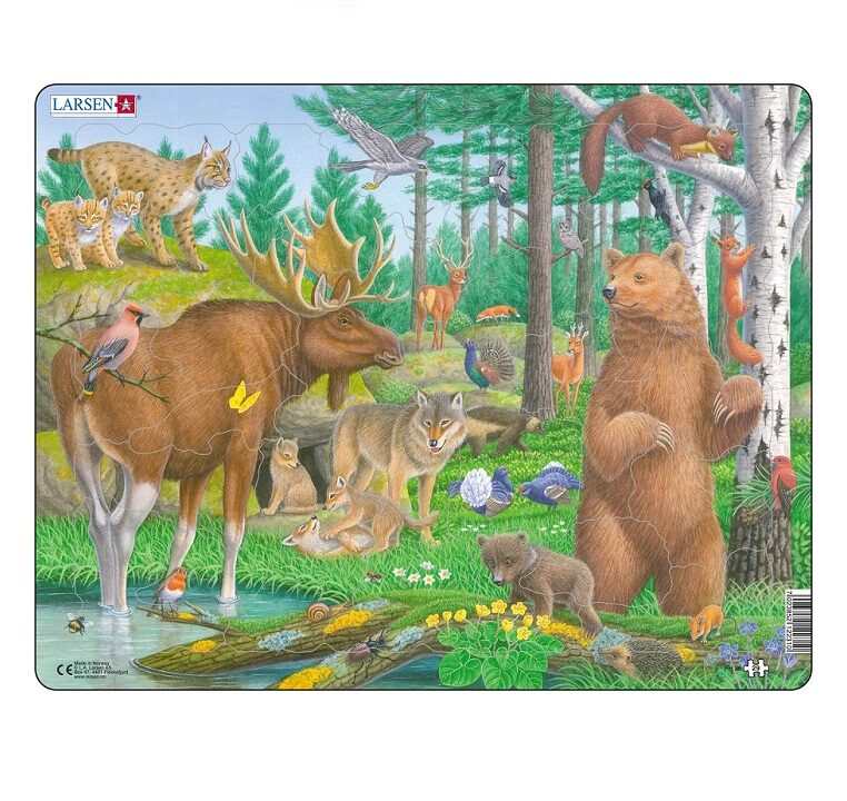 Eesti metsloomadega realistlik pusle