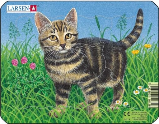 Triibulise kassipojaga realistlik pusle