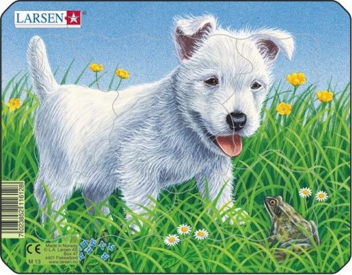 Valge koeraga realistlik pusle