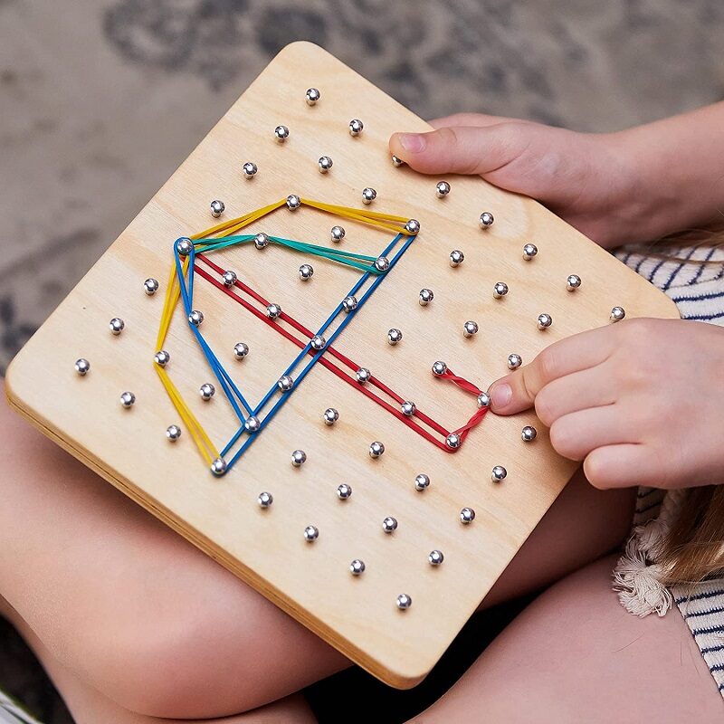 Geoboard puidust geotahvel kujundite tahvel