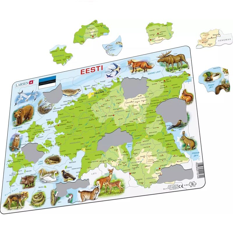 Eesti kaart ja metsloomad pusle
