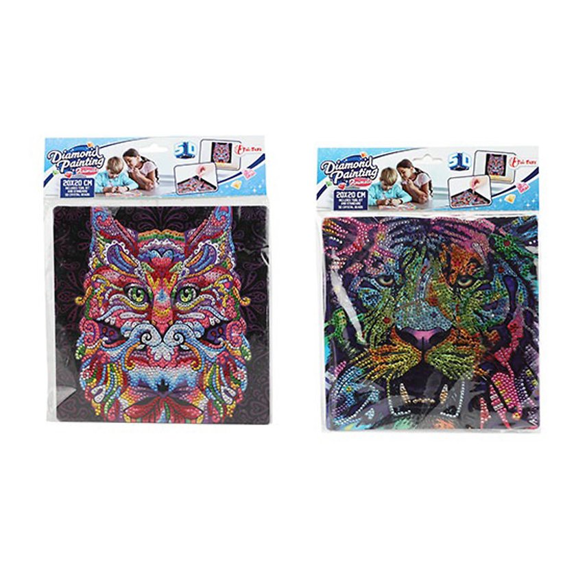 teemantmosaiik sädelevad loomad