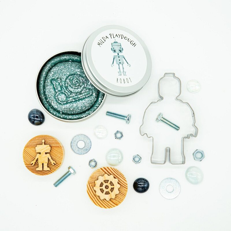 metallik robot plastiliin