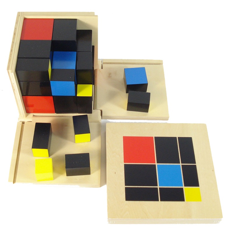 Montessori pedagoogika trinoomkuup meelevahend