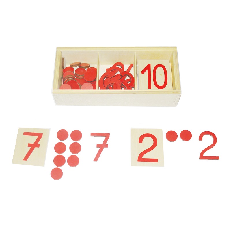 Montessori numbrid ja nupud – praktiline matemaatikaõppevahend numbrite ja koguste seostamiseks