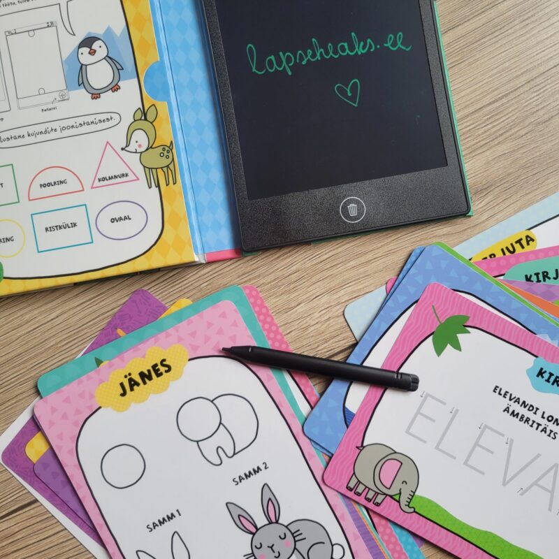 Graafiline LCD joonistustahvel pliiatsi ja õppekaartidega