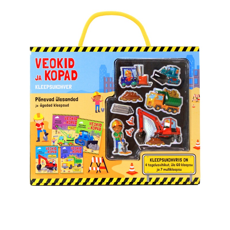 tegeluskohver veokid ja kopad kleepsud joonistusvihikd töövihik