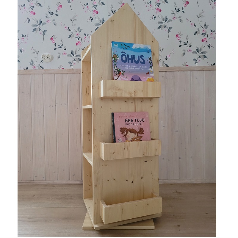 Puidust raamaturiiul pöörlev (28)