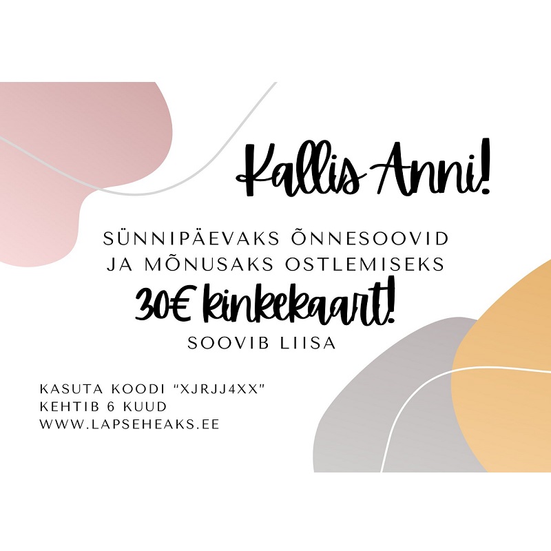 lapseheaks.ee kinkekaart kingiidee kingitus