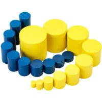 Montessori pedagoogika värvilised silindrid puidust suuruste õppimiseks set of knobbless cylinders