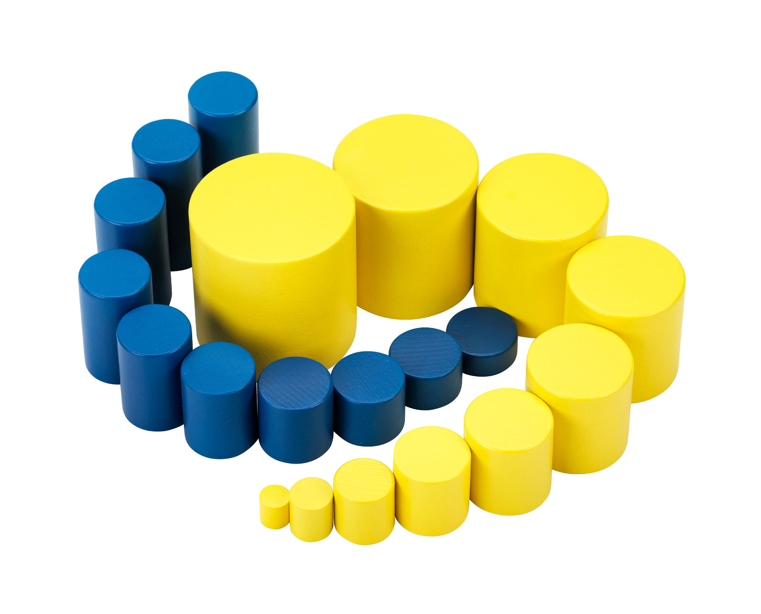 Montessori pedagoogika värvilised silindrid puidust suuruste õppimiseks set of knobbless cylinders