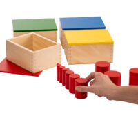 Montessori pedagoogika värvilised silindrid puidust suuruste õppimiseks set of knobbless cylinders