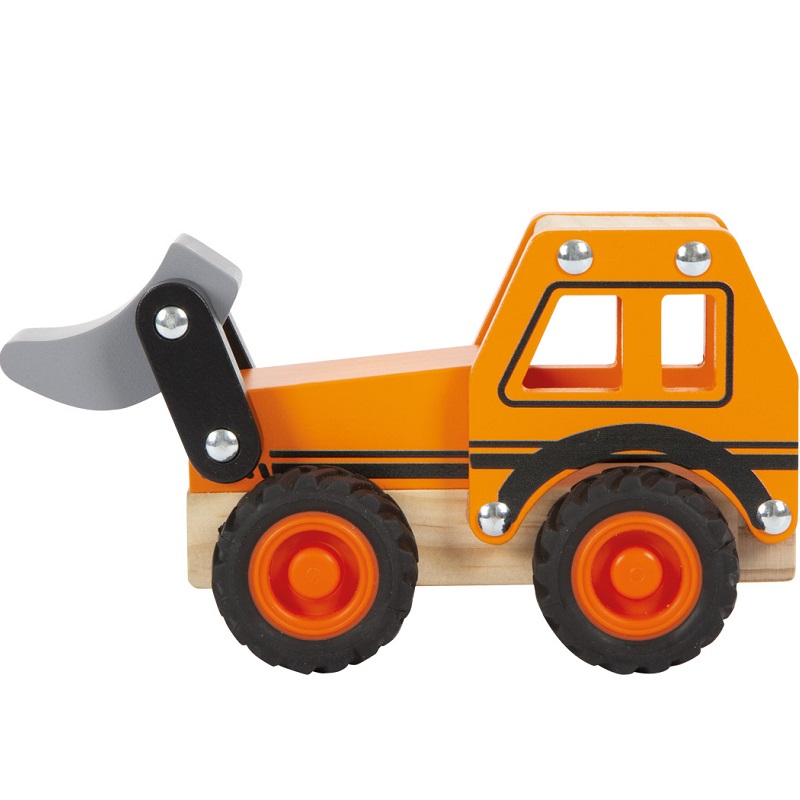 puidust ekskavaator suurte kummiratastega rajad ja masinad lapsele mängimiseks kingituseks