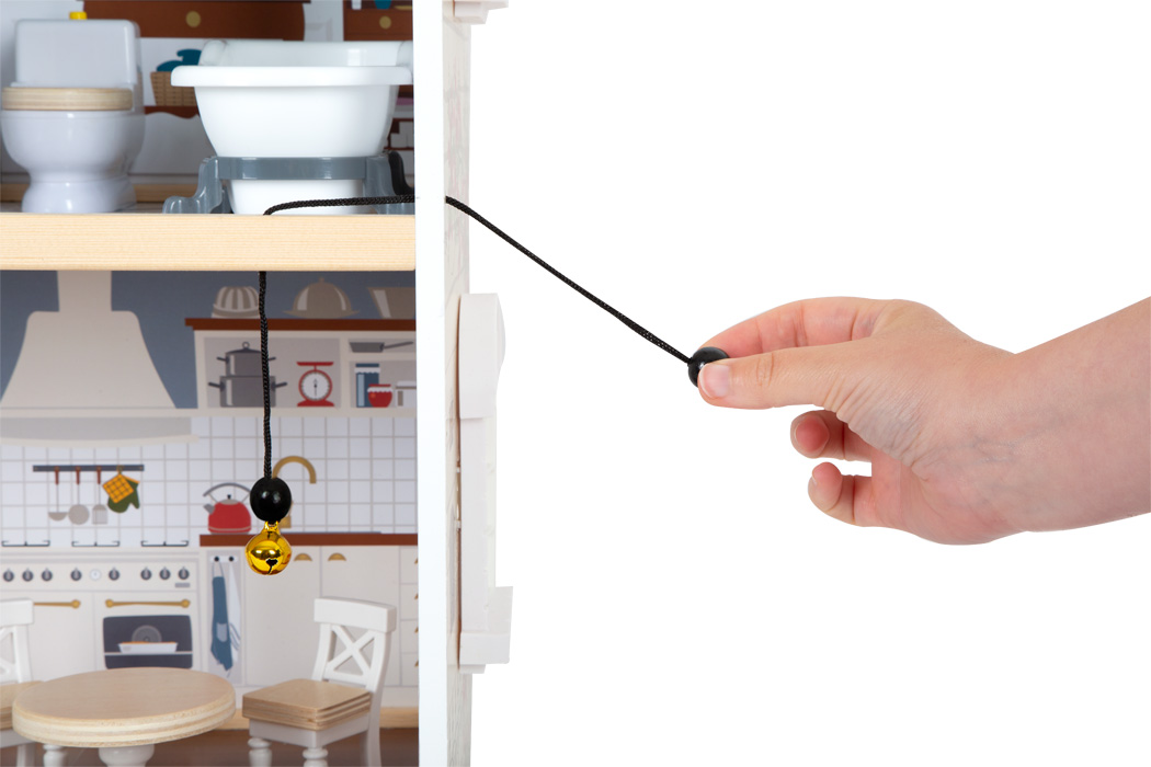 suur puidust kolmekordne mängumaja nukumaja mööbliga