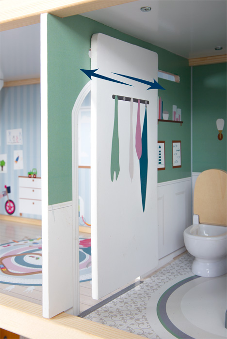 suur puidust kolmekordne mängumaja nukumaja mööbliga