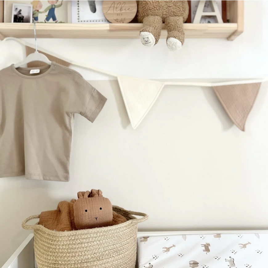 Lipukett kangast riidest lippudega kett peokett korduvkasutatav kaunistus lapse sünnipäevale