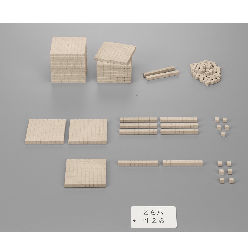 Montessori õppevahend puidust kuldsed helmed kümnendsüsteem