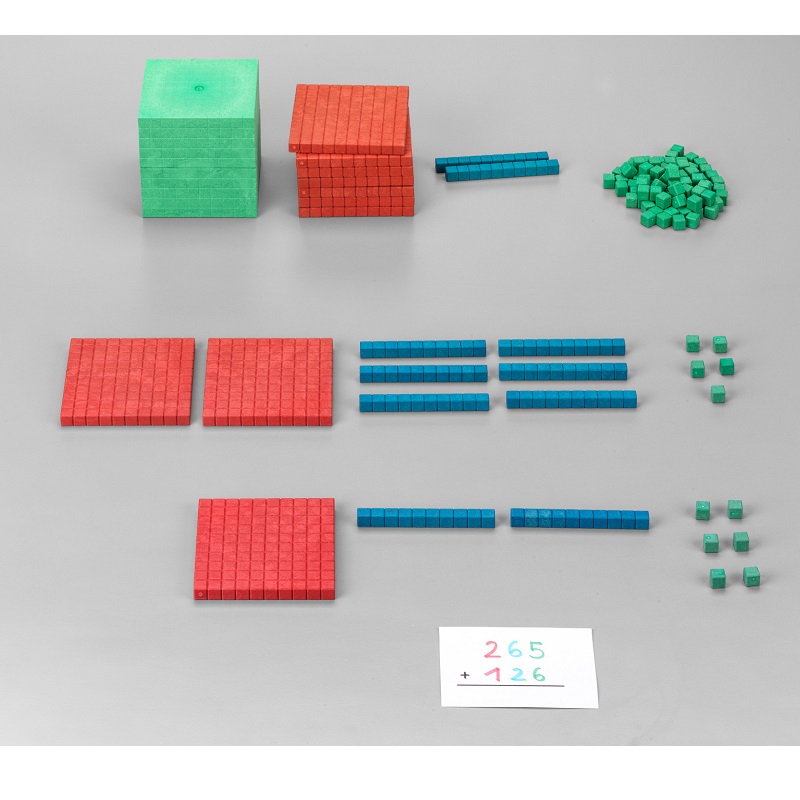 Montessori õppevahend puidust kuldsed helmed kümnendsüsteem