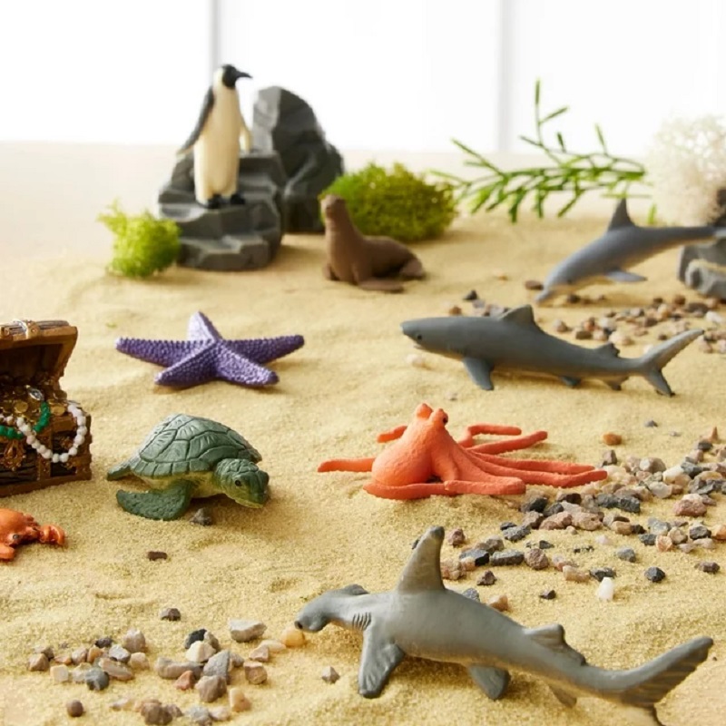 veeloomad ookeanis elavad loomad kalad delfiin hai kaheksajalg minifiguuride realistlikud loomafiguurid komplekt