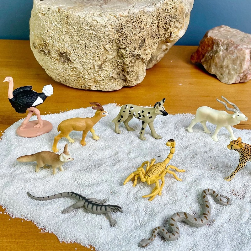 kõrbeloomade realistlikud loomafiguuride komplekt sahara kõrb loomafiguurid