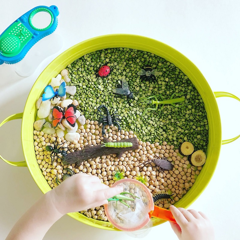 putukatega realistlike loomafiguuride komplekt liblikas kiil mesilane rohutirts