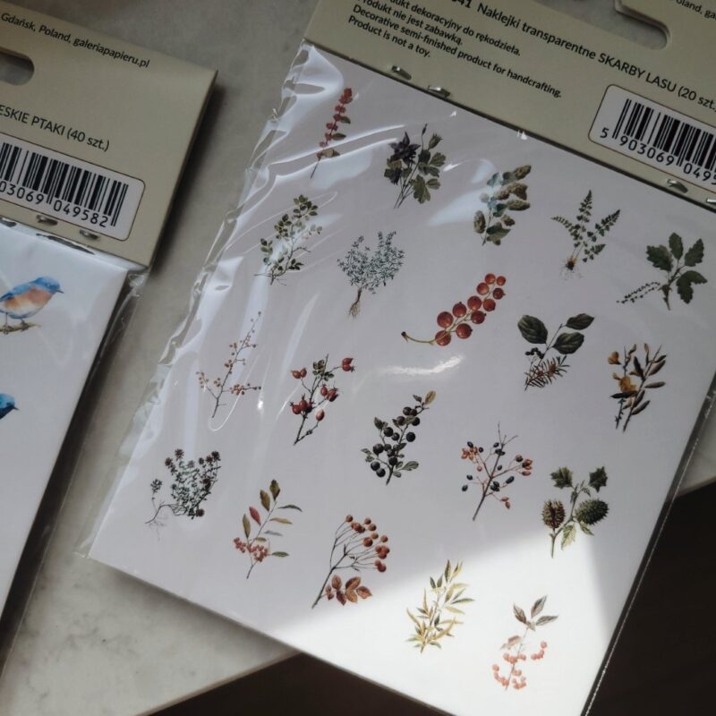 Realistlikud läbipaistva taustaga kleepsud, 20 tk, metsataimed