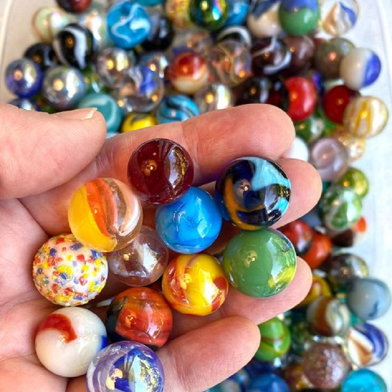 klaaskuulid marmorkuulid retro mänguasi kuulirada meloodiline kott