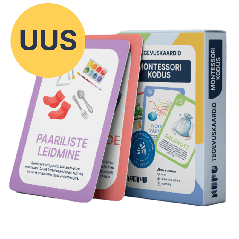 Montessori tegevused mängud lapsele Eesti Montessori Ühing Nupu õppekaardid tegevuskaardid mängukaardid