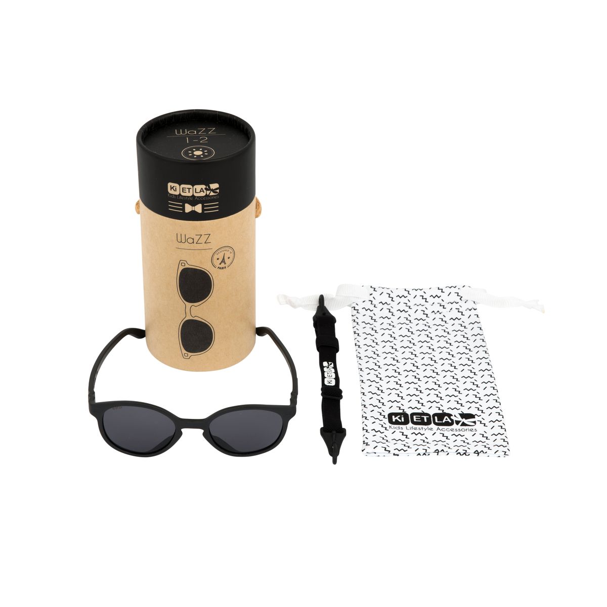 Kietla Wazz kruvideta ja 100% purunematu raamiga, kõrgema 3-kategooria kaitsega päikeseprillid lastele 2-4 aastat, must Kietla Wazz kruvideta ja 100% purunematu raamiga, kõrgema 3-kategooria kaitsega päikeseprillid lastele 2-4 aastat, must