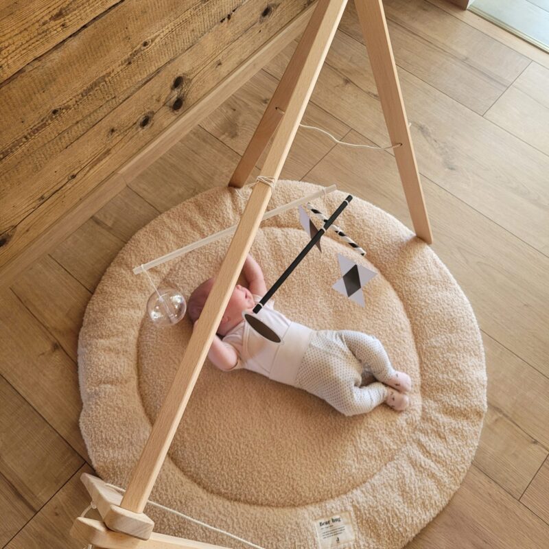 Kahepoolne mängumatt, Ø95cm "Naturaalne bouclé"