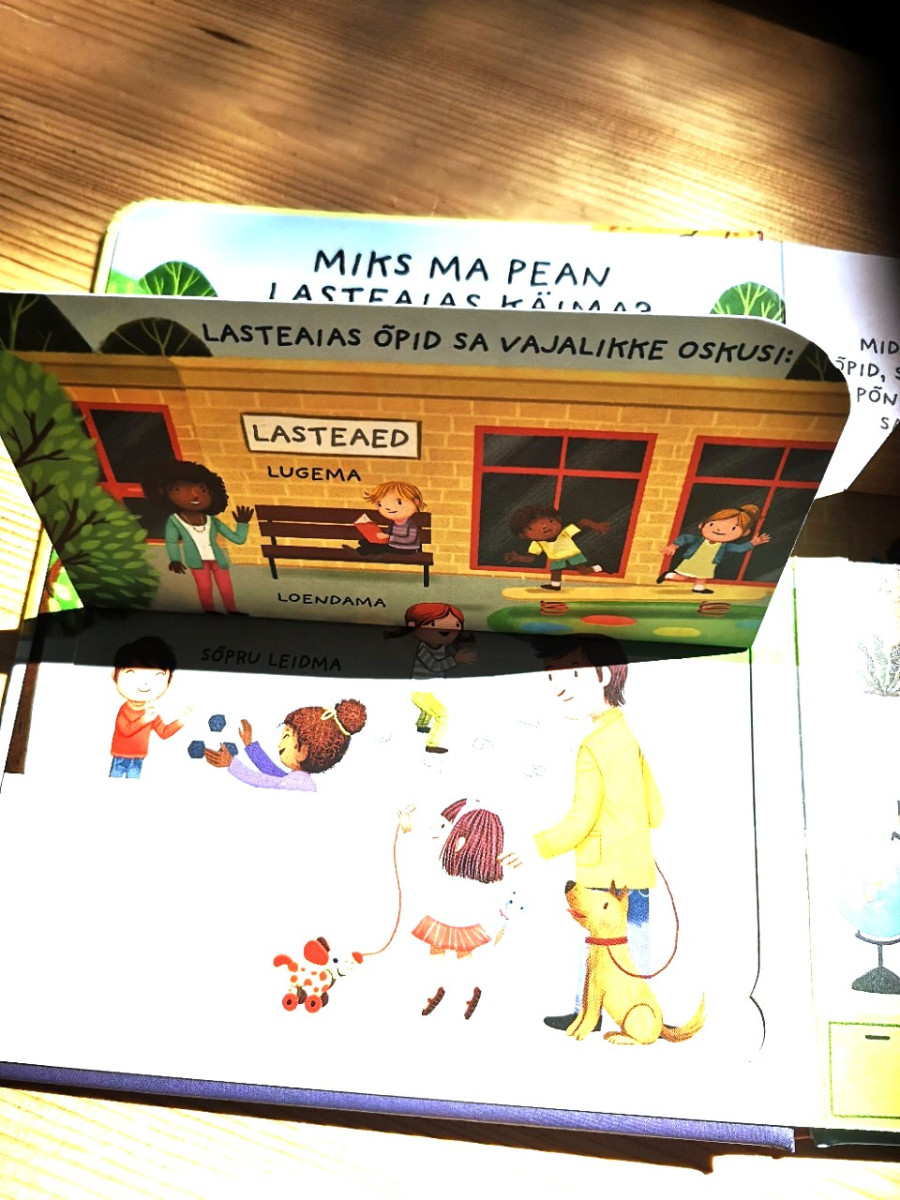 klapiraaamt miks peab lasteaias käima pappraamat kõvade lehtedega raamat lasteaiaga harjutamine klappidega