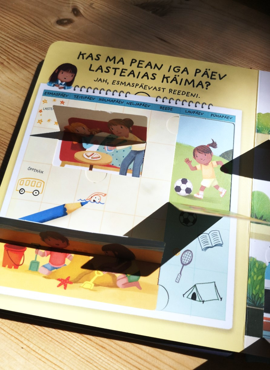 klapiraaamt miks peab lasteaias käima pappraamat kõvade lehtedega raamat lasteaiaga harjutamine klappidega