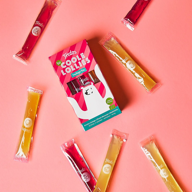 Orgaaniline mahlajäätis Fredos - troopiline - 10 tk mahlapulk mahlajäätis mahlajää mahlapulgad looduslik naturaalne bio