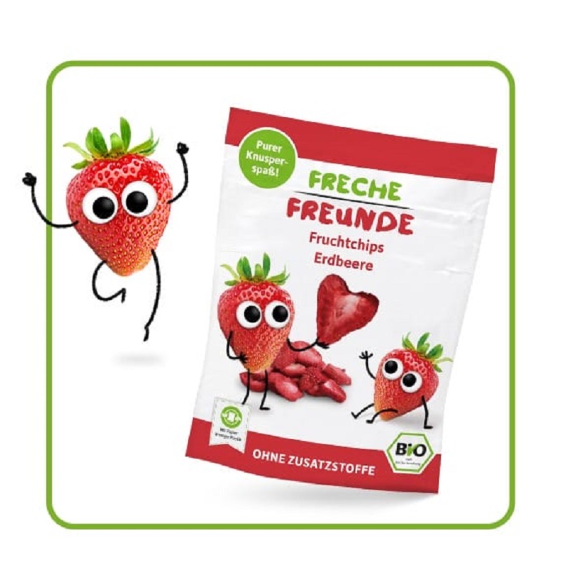 Freche Freunde Külmkuivatatud mahe maasikaviilud naturaalne puhas marjakrõpsud maasikad