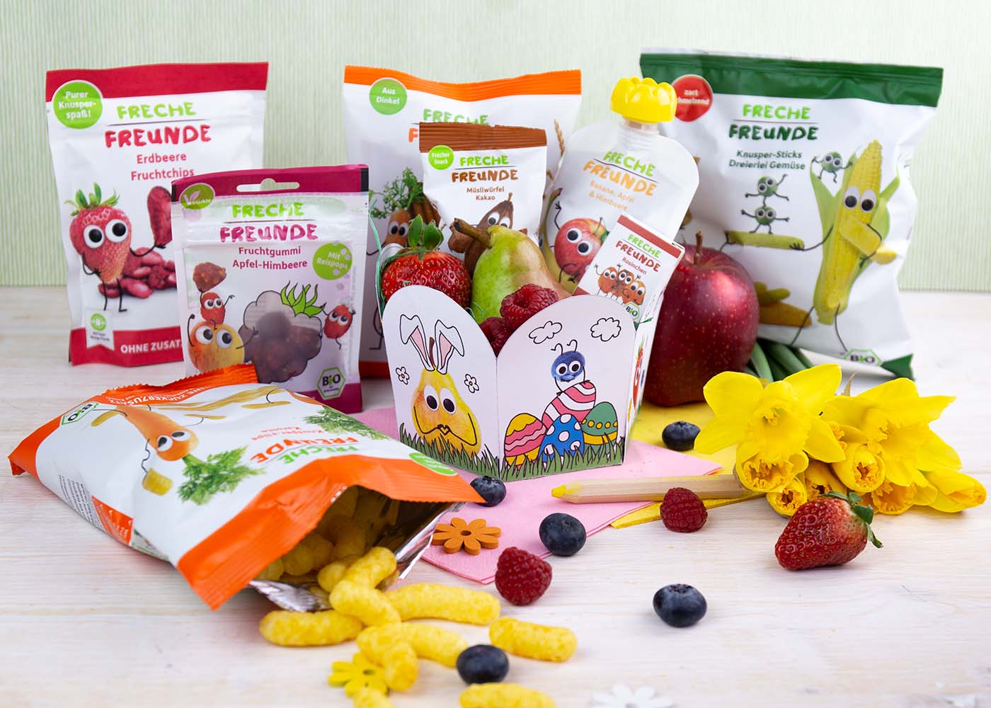 Mahe juurviljadega maisipulgad Freche Freunde naturaalne ohutu lapsele snäkk krõpsud juurviljakrõpsud maisipulgad vahepala