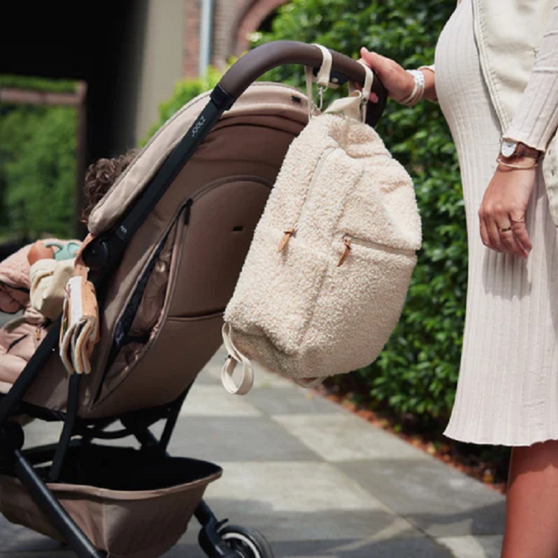 Mähkimis- ja seljakott koos kaasaskantava mähkimisalusega, naturaalne boucle Jollein beebitarvete kott