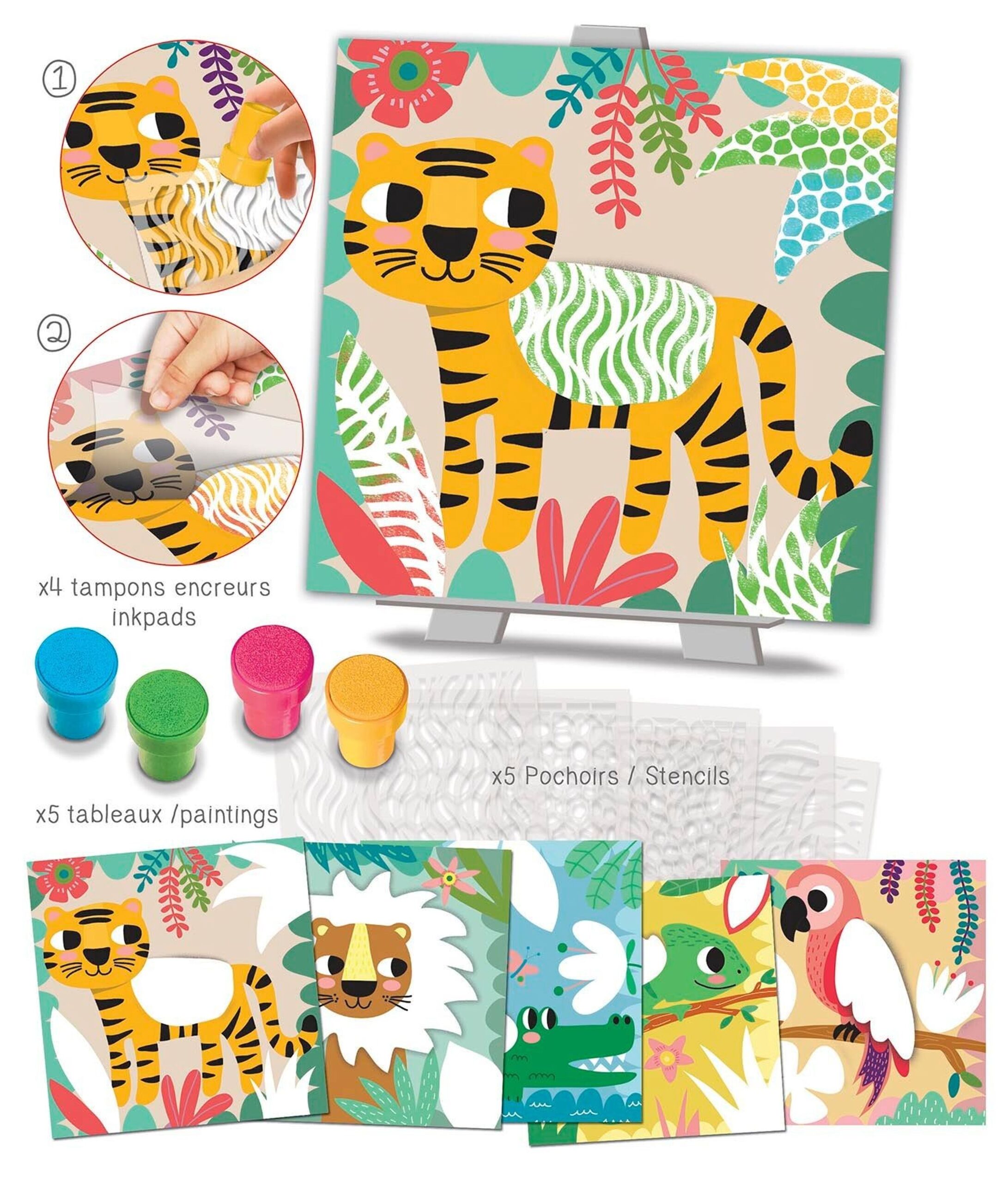 Templite ja šabloonidega meisterdamiskomplekt "Värvid džunglis" crea lign kunstikomplekt meisterdamine templid šabloonid värvimine joonistamine Templite ja šabloonidega meisterdamiskomplekt "Värvid džunglis" crea lign kunstikomplekt meisterdamine templid šabloonid värvimine joonistamine