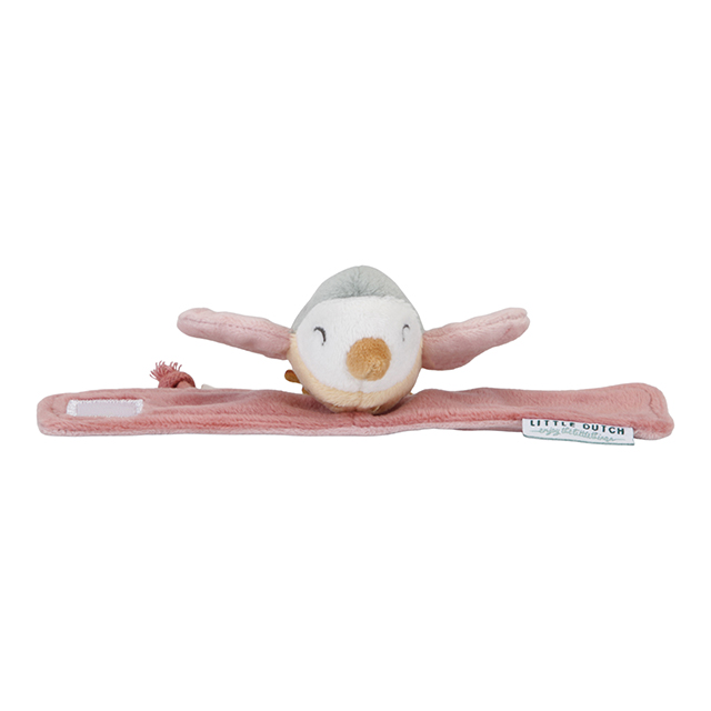 Beebide käevõru kõristiga "roosa linnuke" little dutch beebile mänguasi kõristi kõrin