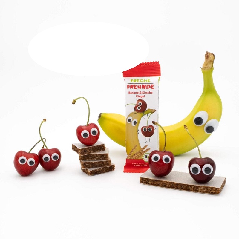 Freche Freunde puuviljabatoonid kirsi banaani, 4 tk batoonikesed naturaalne suhkruta puuviljadest kirsibatoon banaanibatoon