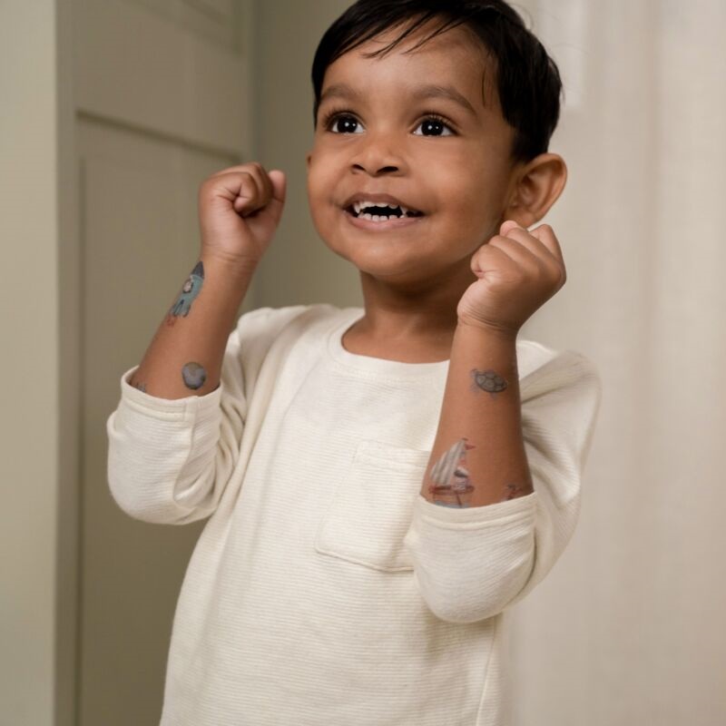 Little dutch ajutised tätoveeringud Tätoveeringute komplekt "Jim & sõbrad" kleepsud nahale ohutud