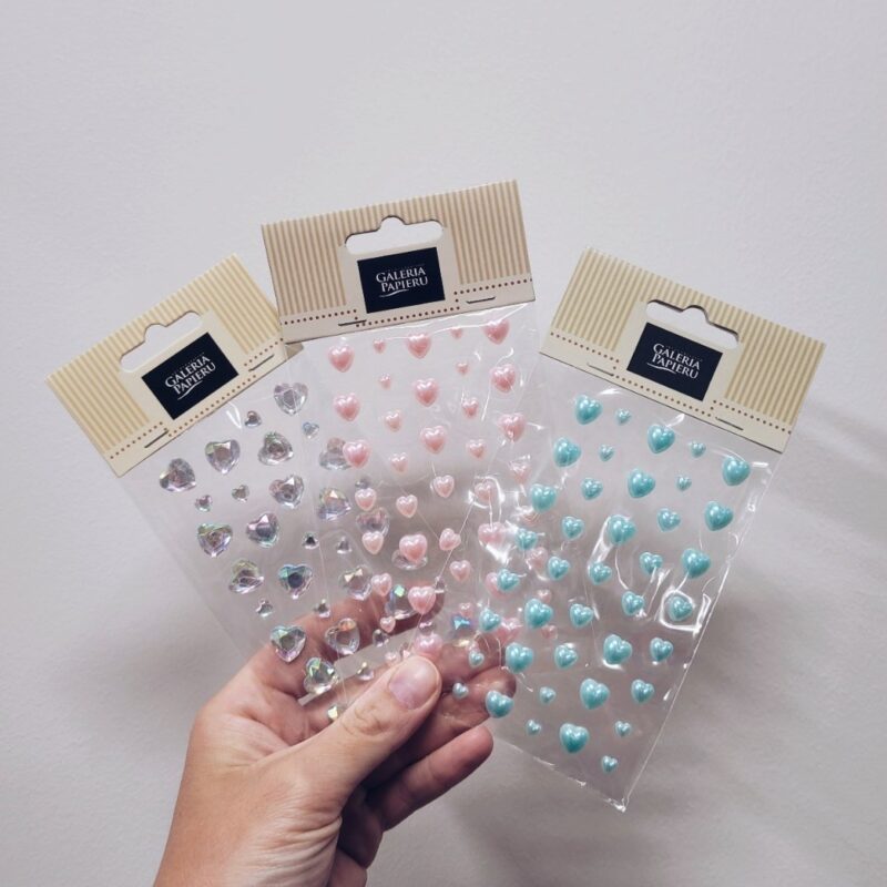 Pärlikleepsud 40 tk, roosad südamed