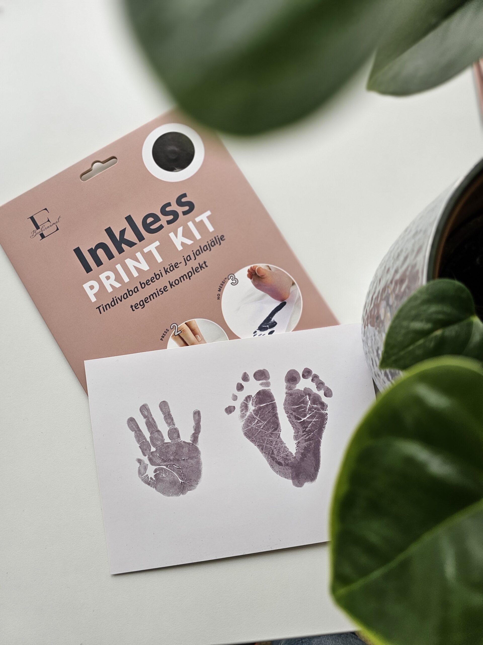 beebi käe- ja jalajälgede tegemise komplekt tindivaba jalajälje jäädvustamine