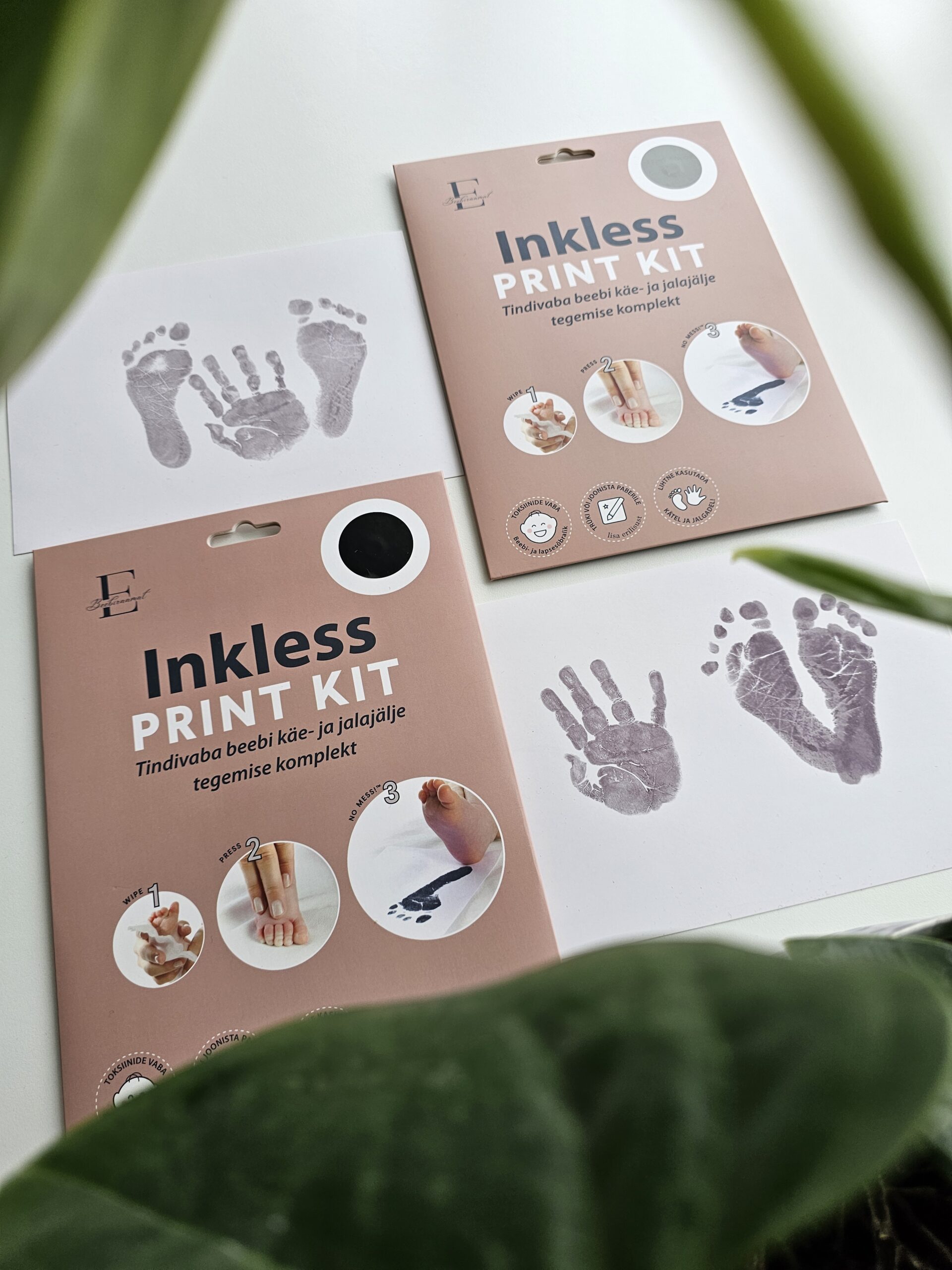 beebi käe- ja jalajälgede tegemise komplekt tindivaba jalajälje jäädvustamine