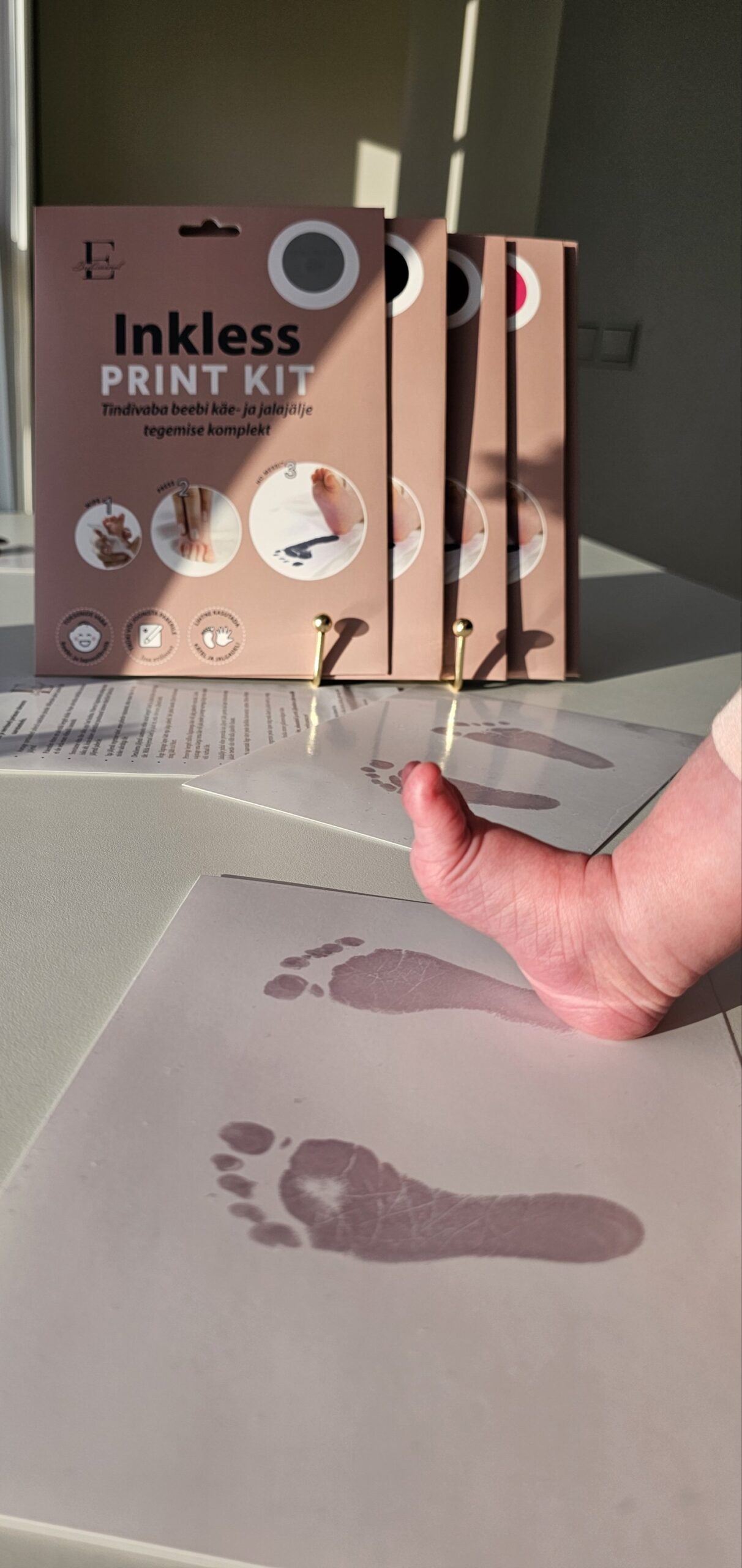 ohutu tindivaba beebi käe- ja jalajälje tegemise komplekt käejälje tegemine
