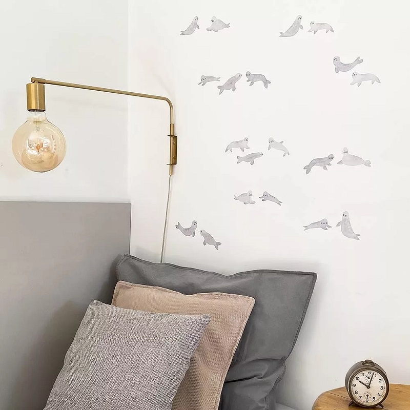 eemaldatavad seinakleepsud seinakleebised lastetuba aksessuaarid eemaldatav tapeet hüljes hülged loomad