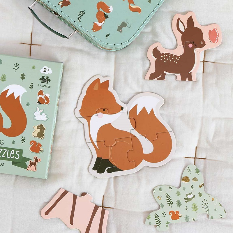 erineva raskusastmega puslede komplekt metsloomad pusle realistlik puslemäng beebipusle