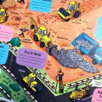 klapiraamat klappidega raamat ehitusplatsil ehitus autod masinad