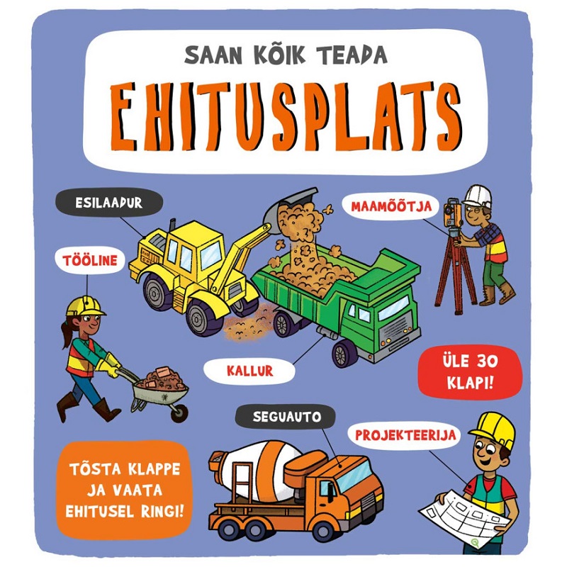 klapiraamat klappidega raamat ehitusplatsil ehitus autod masinad